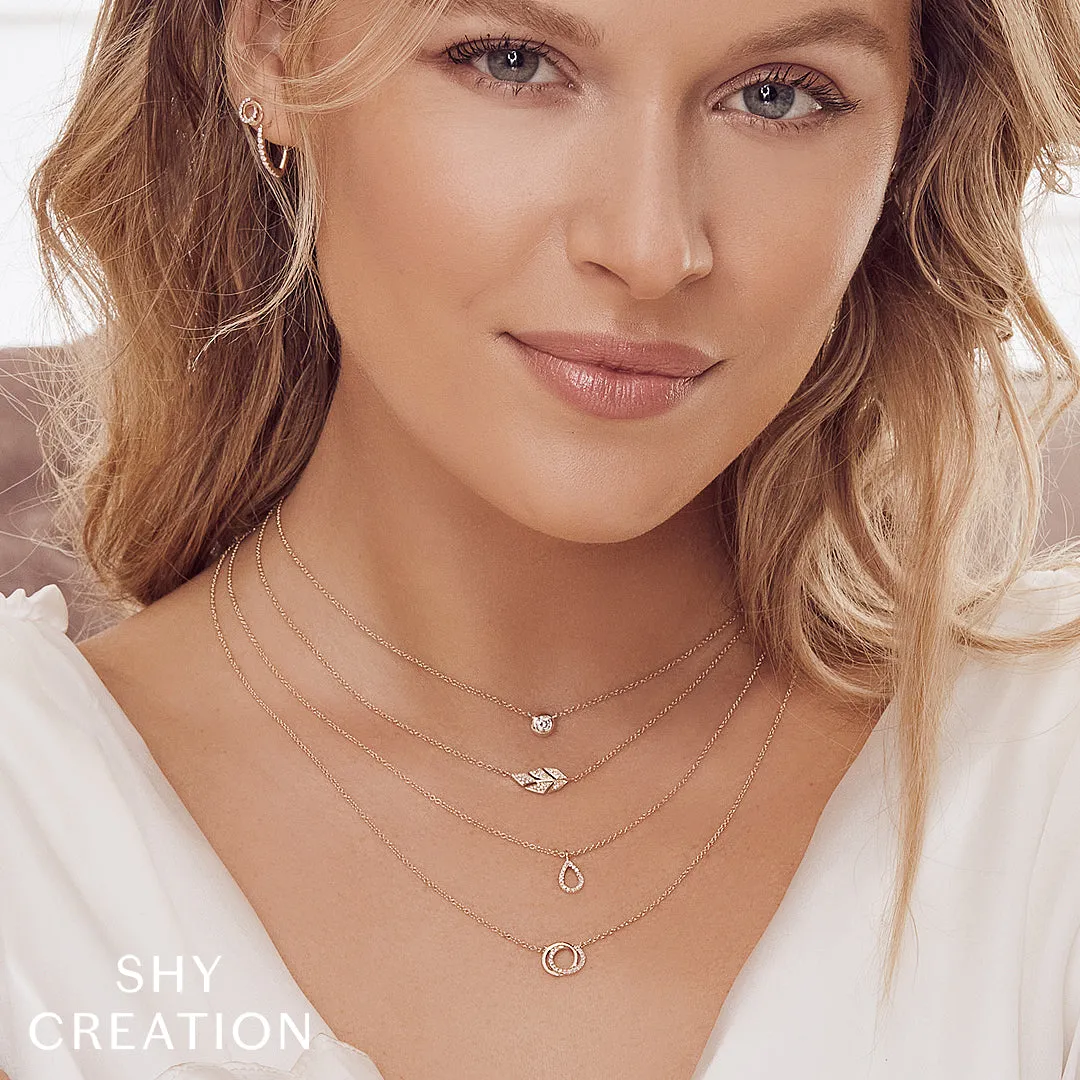 0.07CT DIAMOND LOVE KNOT CIRCLE PENDANT NECKLACE