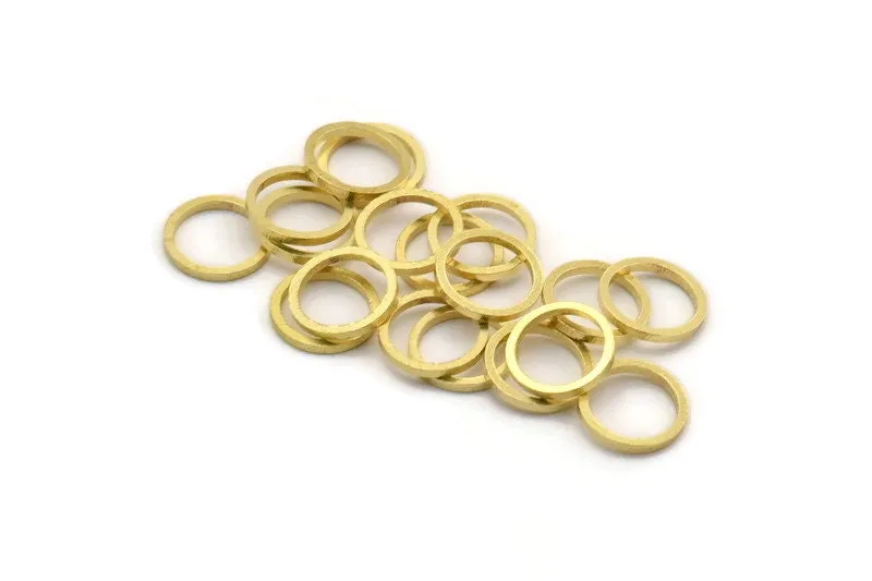 10mm Circle Connectors - 100 Raw Brass Circle Connectors (10x1x0.80mm) A6167