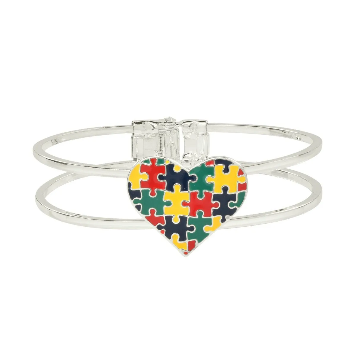12 Autism Awareness Bangle Puzzle Heart Bracelets