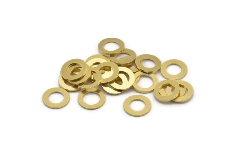 12mm Circle Connector, 24 Raw Brass Circle Connectors (12x2.5x1mm) A4081