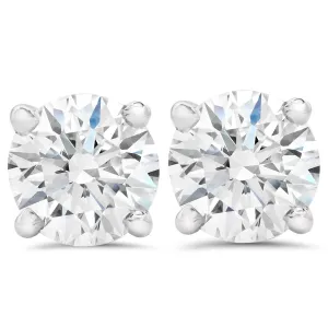 1/3ct Excellent Cut Diamond Studs With Screw Backs 14k White Gold Lab Grown