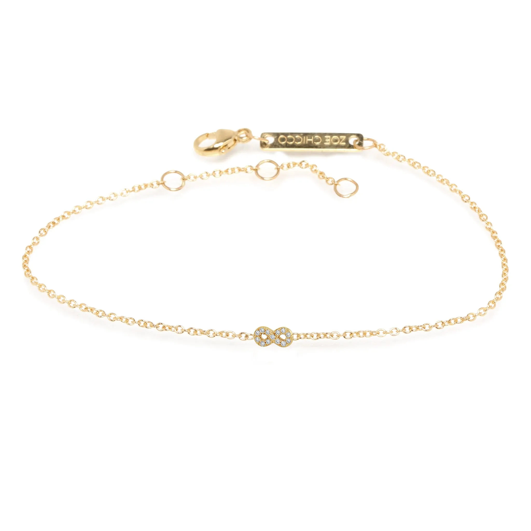 14k Itty Bitty Diamond Infinity Bracelet