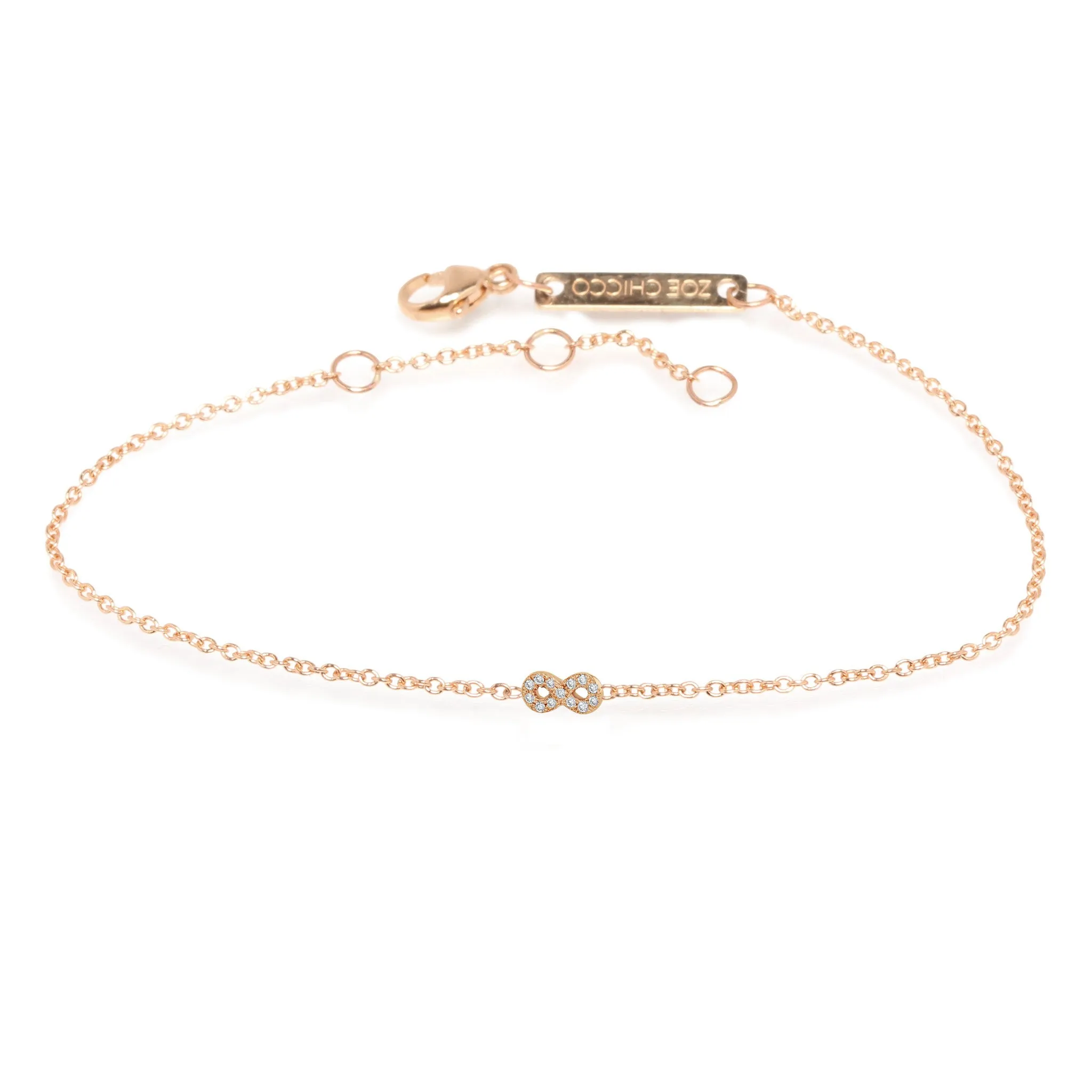 14k Itty Bitty Diamond Infinity Bracelet