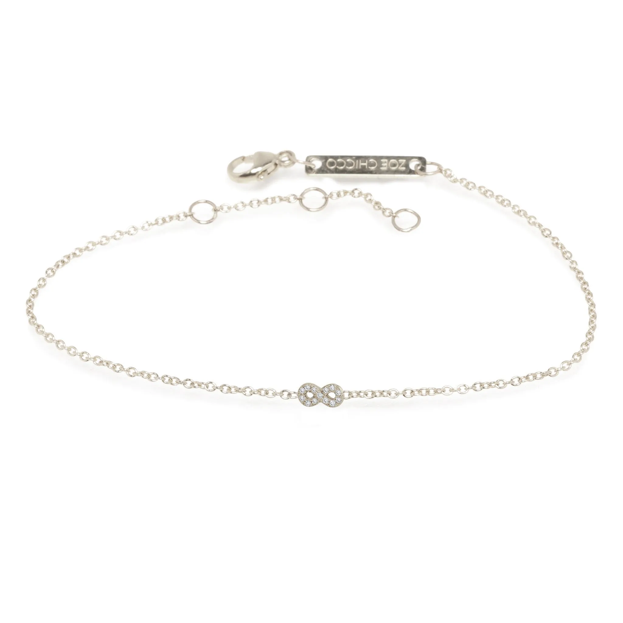 14k Itty Bitty Diamond Infinity Bracelet