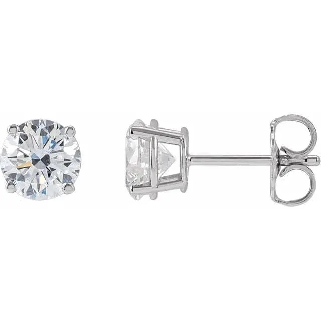 14K  White 2CTW Diamond Stud Earrings