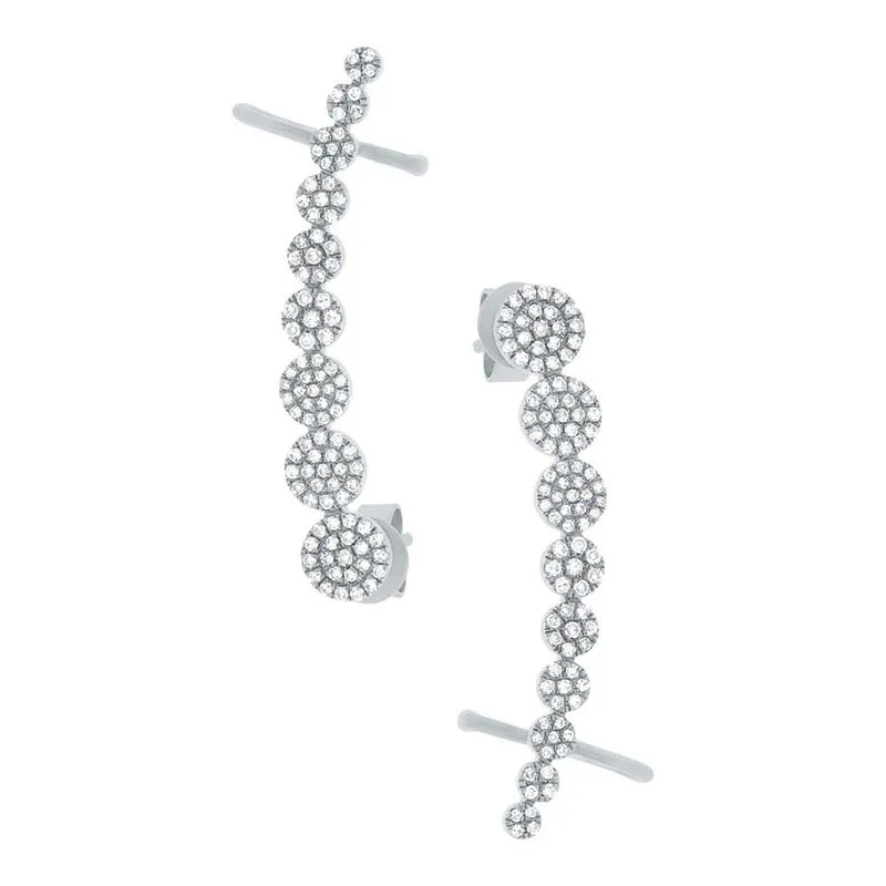 14k White Gold Diamond Ear Crawlers