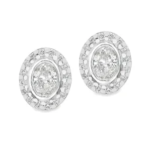 14k White Gold Diamond Earrings