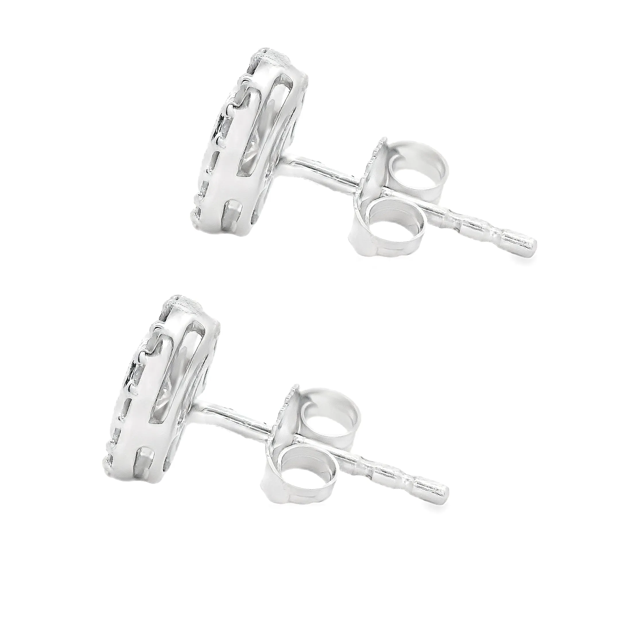 14k White Gold Diamond Earrings