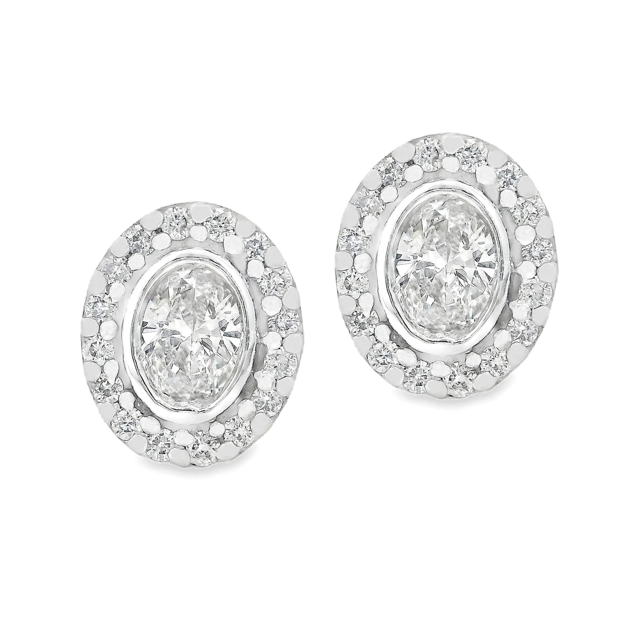 14k White Gold Diamond Earrings