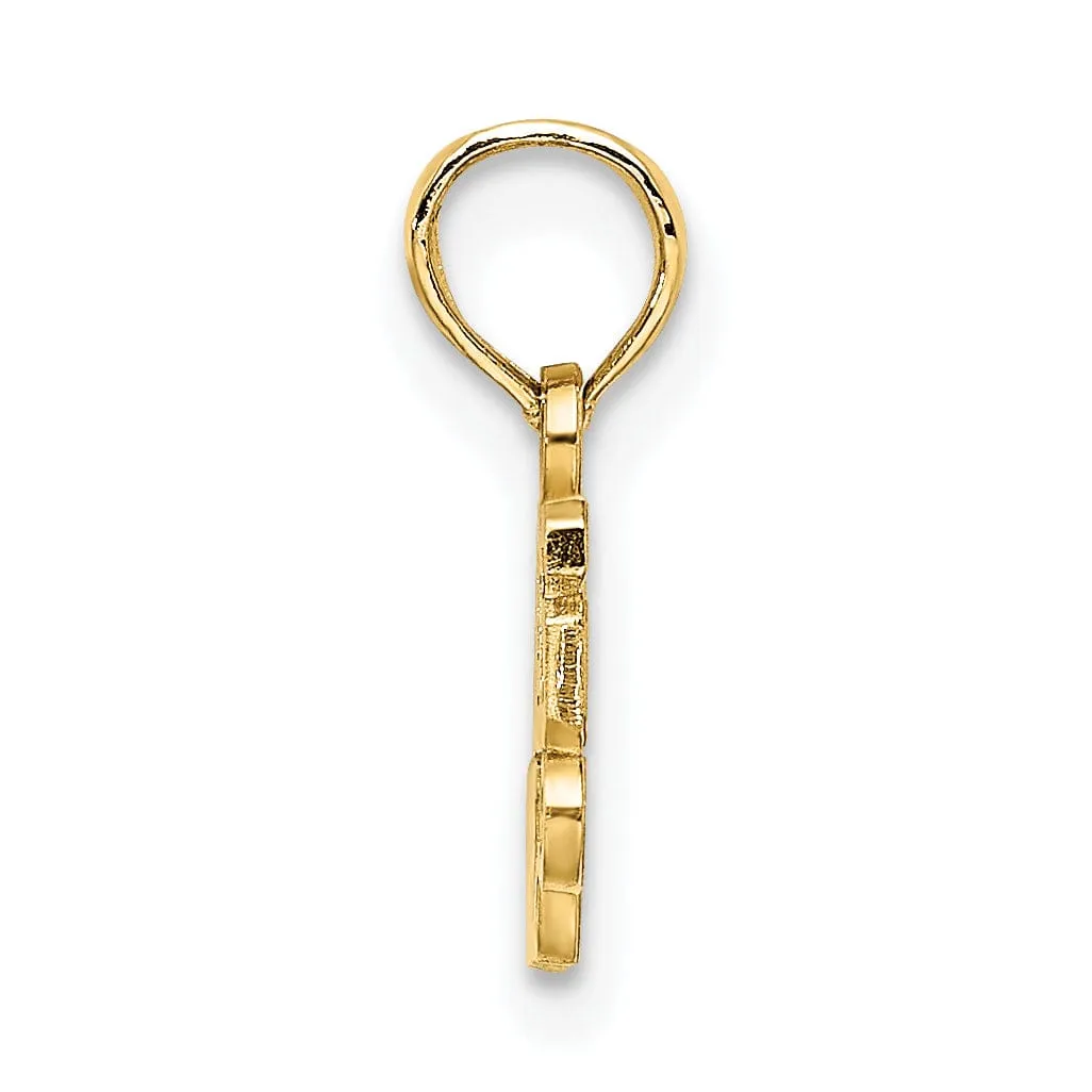 14k Yellow Gold Flat Back Polished Finish GRANDMA'S GIRL in Script Charm Pendant
