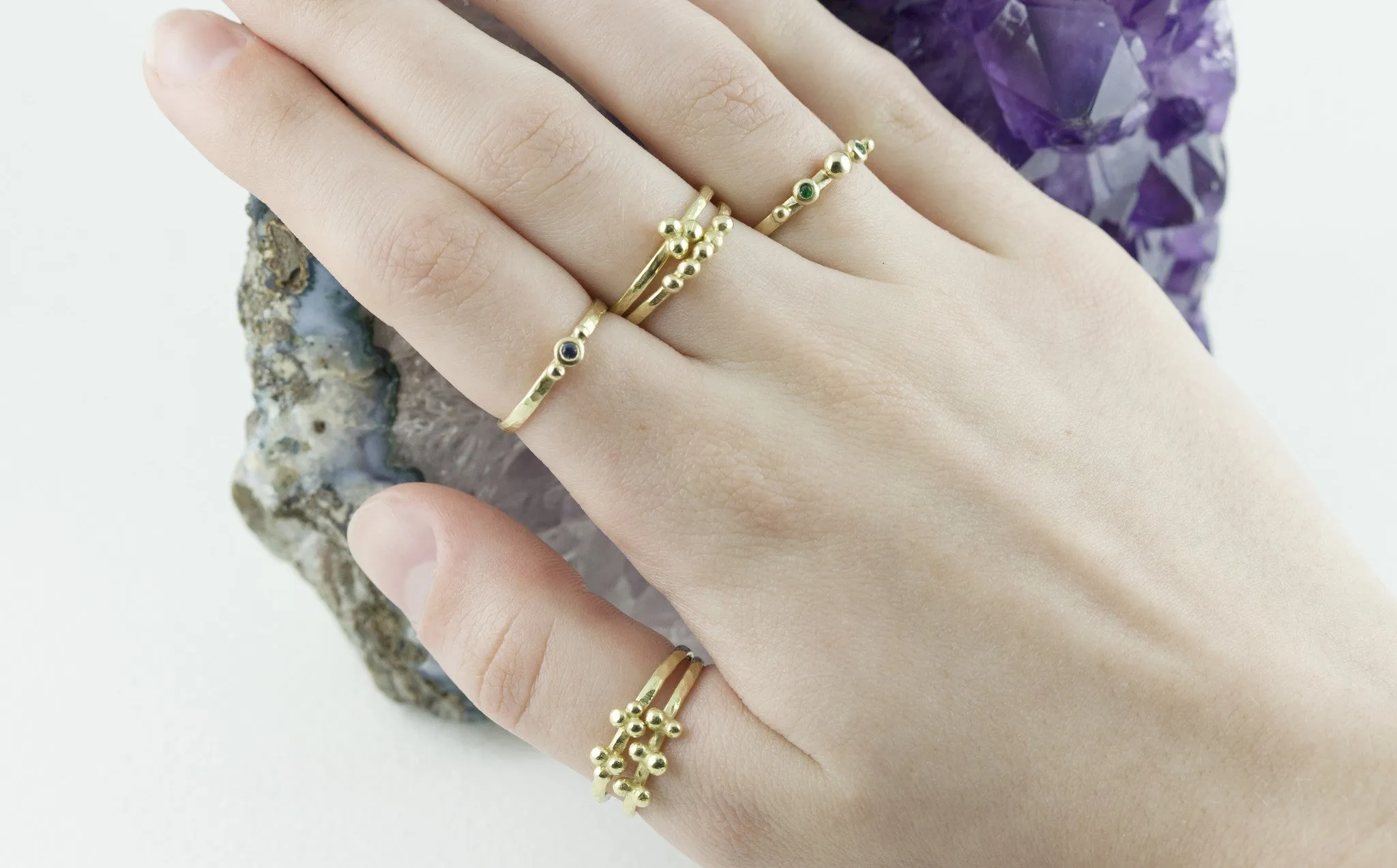 18ct Gold Delicate Nell Granulation Ring