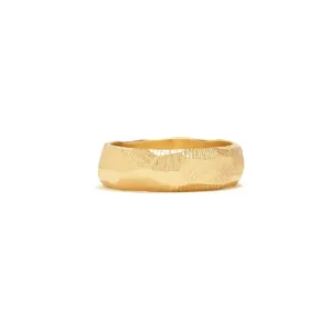 18K Carved Wedding Band 6mm