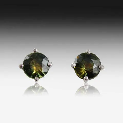 18KT WHITE GOLD PARTI SAPPHIRE AND DIAMOND EARRINGS