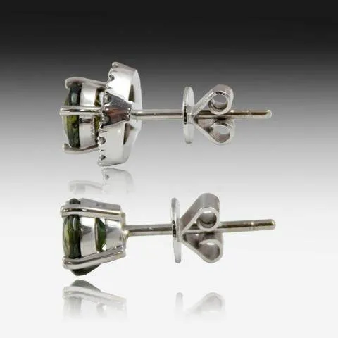 18KT WHITE GOLD PARTI SAPPHIRE AND DIAMOND EARRINGS