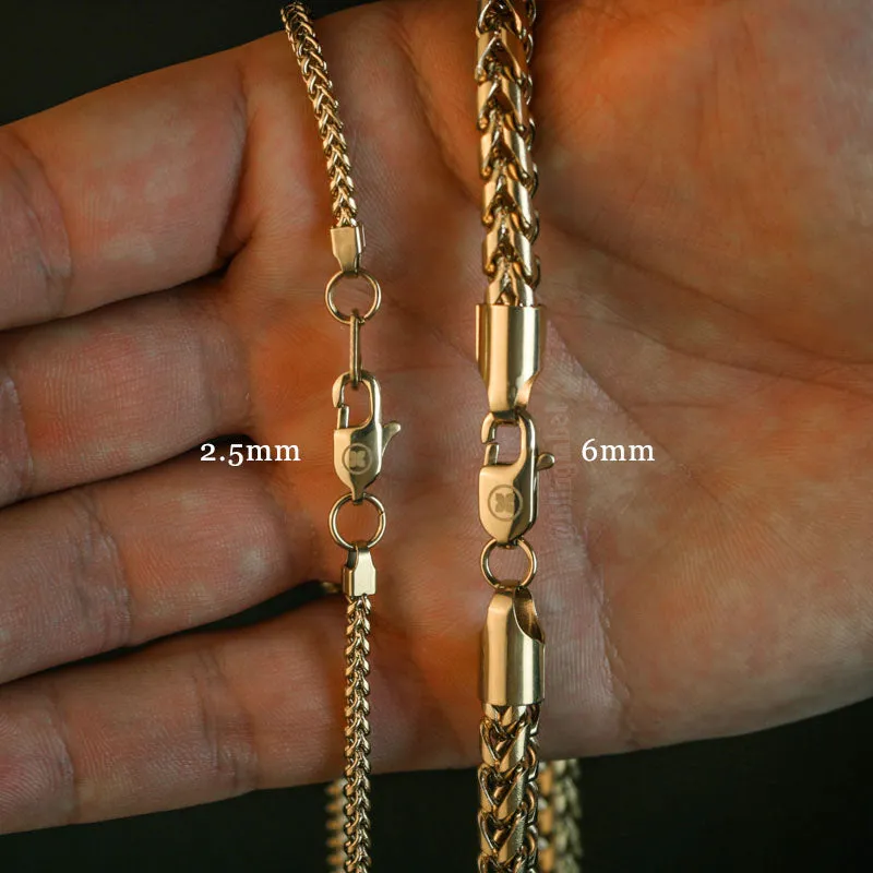2.5mm Franco Box Chain in Gold