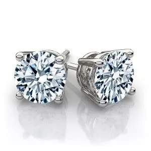 2.69 Carat T.W. Round Brilliant Cut White Gold Diamond Studs