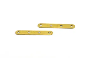 4 Holes Connectors, 50 Raw Brass with 4 Holes Connectors  (25x4mm) A0311