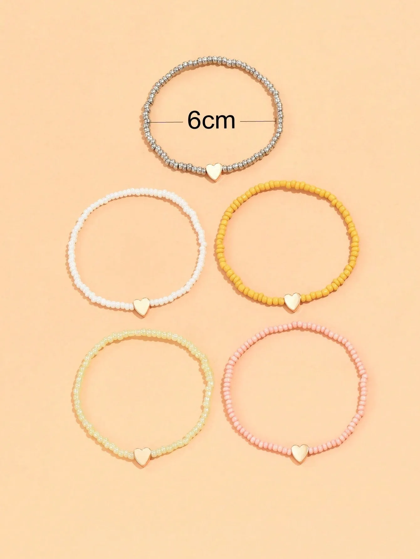 5pcs/Set Bohemian Beach Style Colorful Beaded Bracelets For Women