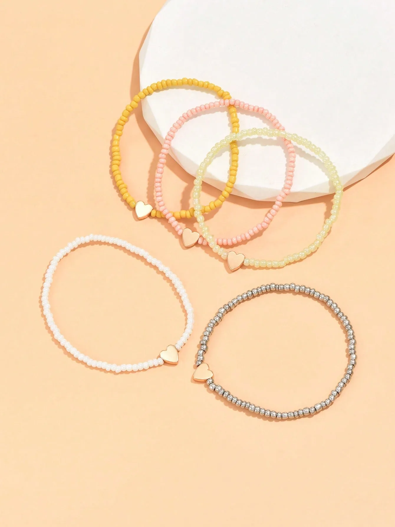 5pcs/Set Bohemian Beach Style Colorful Beaded Bracelets For Women
