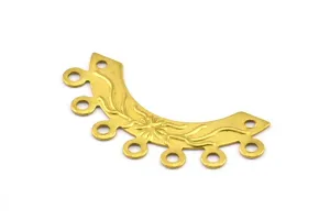 7 Loops Brass, 25 Raw Brass Half Oval Findings With 7 Loops (30x14mm) Brs 13 D0502--c066