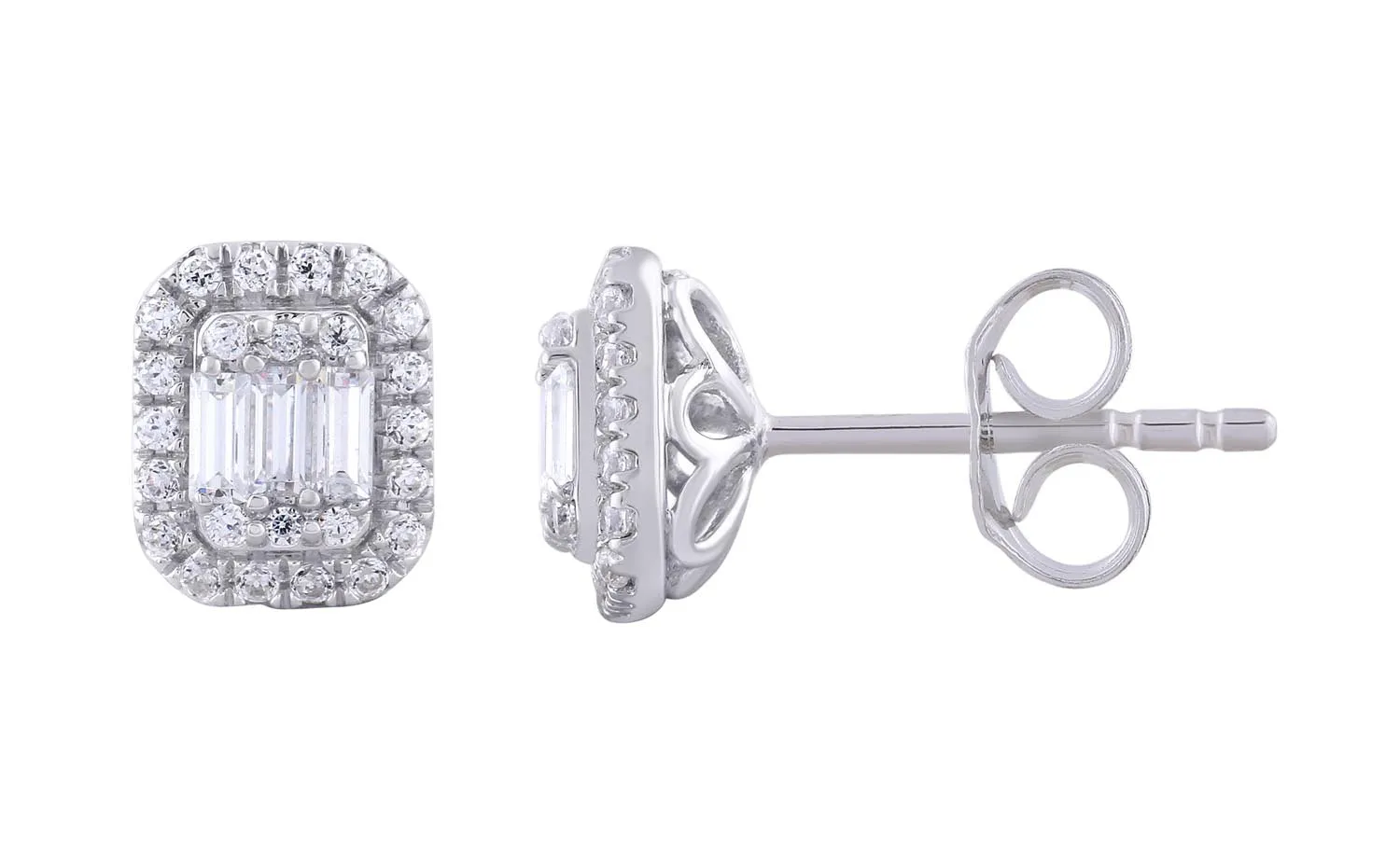 9ct White Gold Diamond Studs