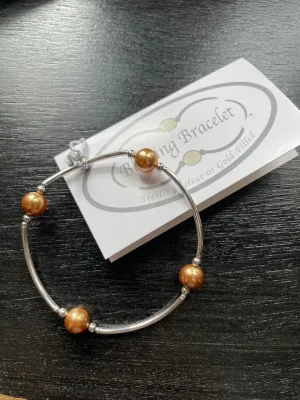 Accessories- Blessing Bracelet w/ Sterling Silver links and Gold Crystal Pearl Beads