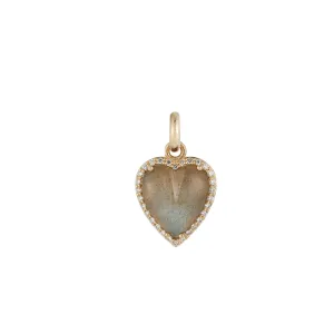 Alana Heart Charm - Labradorite and Diamond
