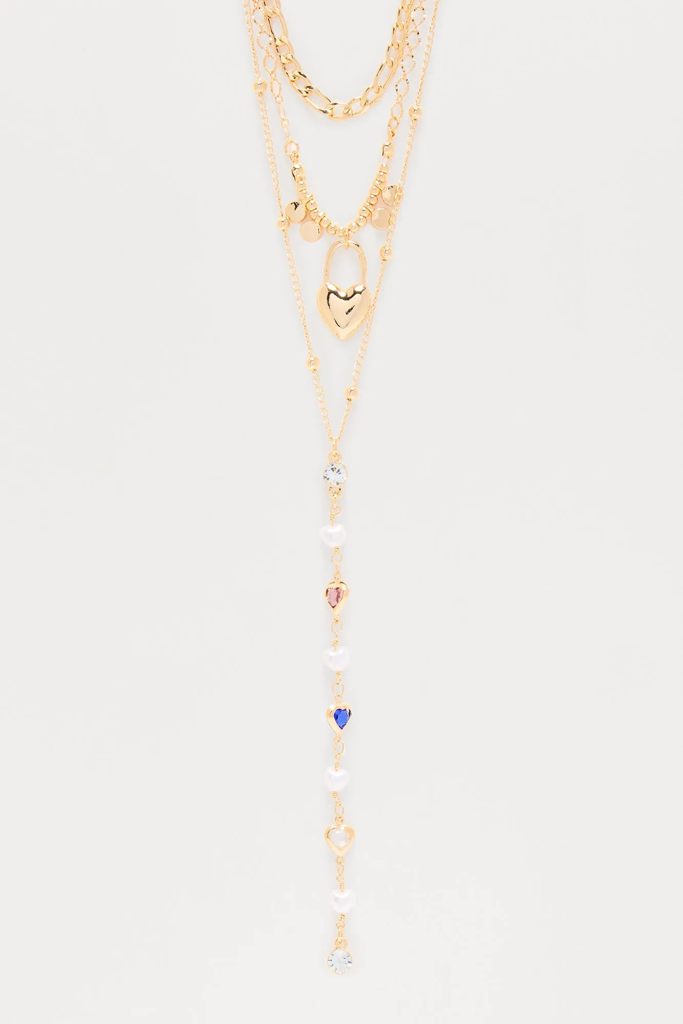 All The Lovely Layered Lariat Necklace - Gold