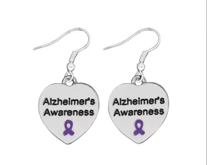 Alzheimer's Awareness Heart Earrings