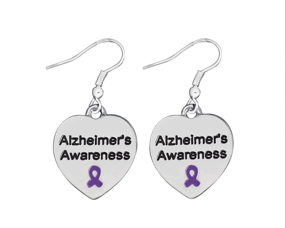 Alzheimer's Awareness Heart Earrings