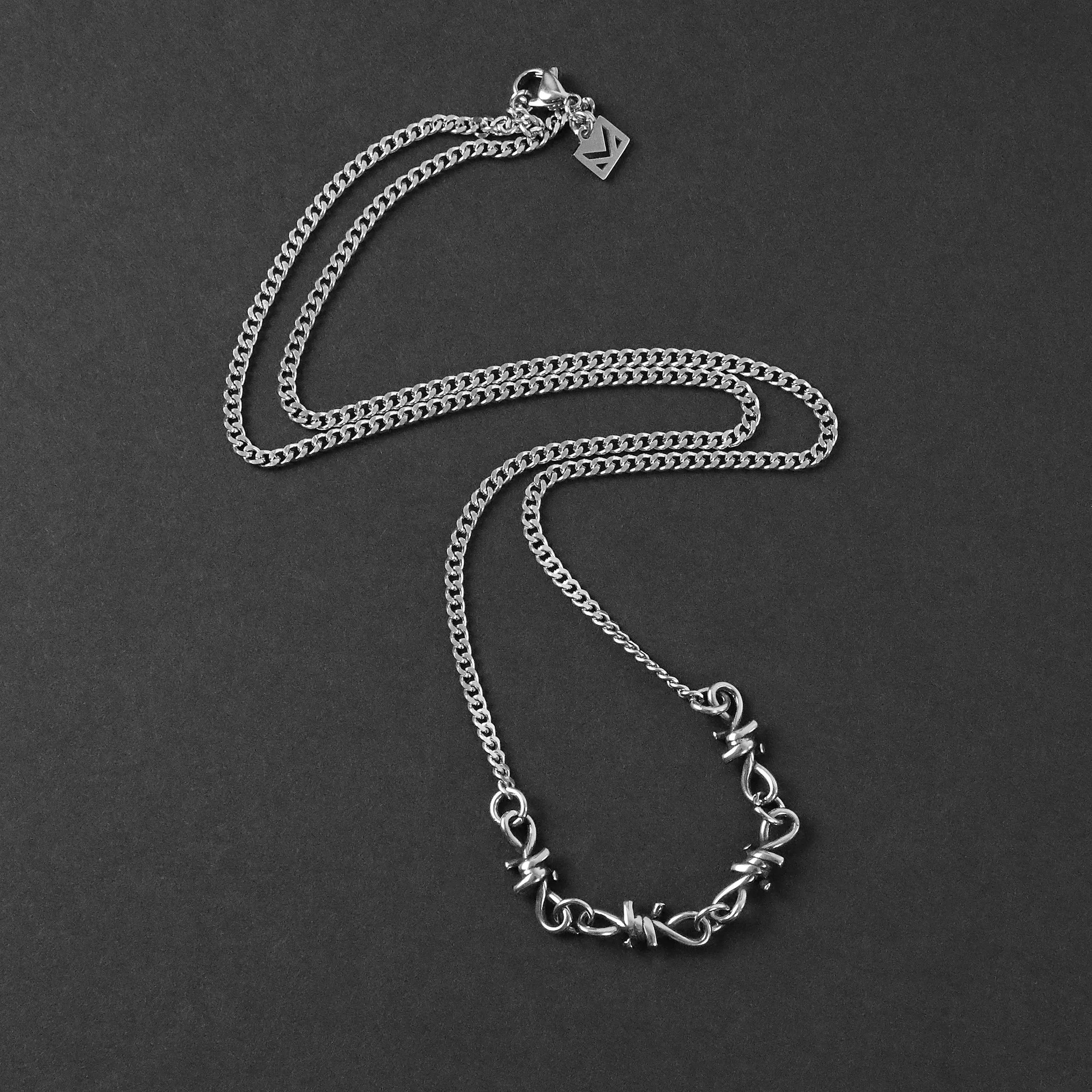 Barbed Wire Chain - Silver