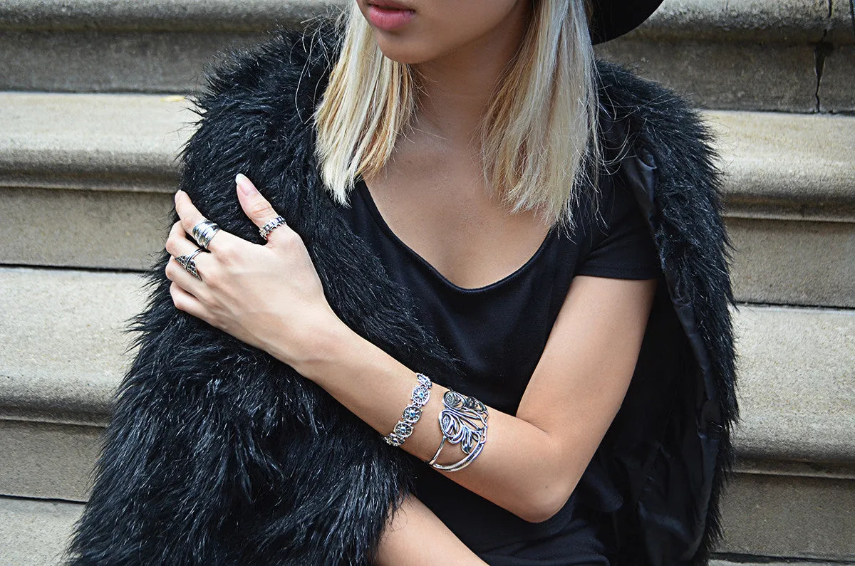 Belle Nouveau Statement Sterling Silver Cuff