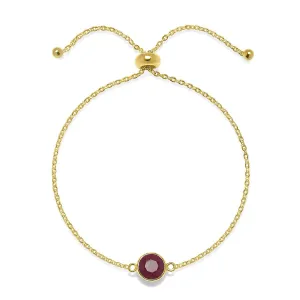Birthstone Solitaire Bracelet- July Ruby