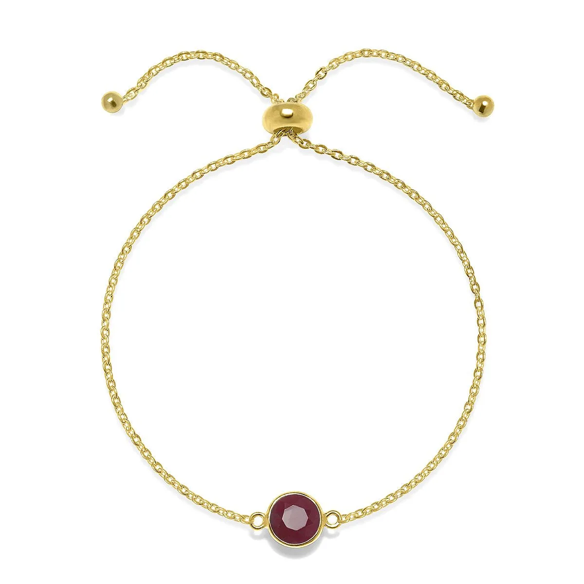 Birthstone Solitaire Bracelet- July Ruby