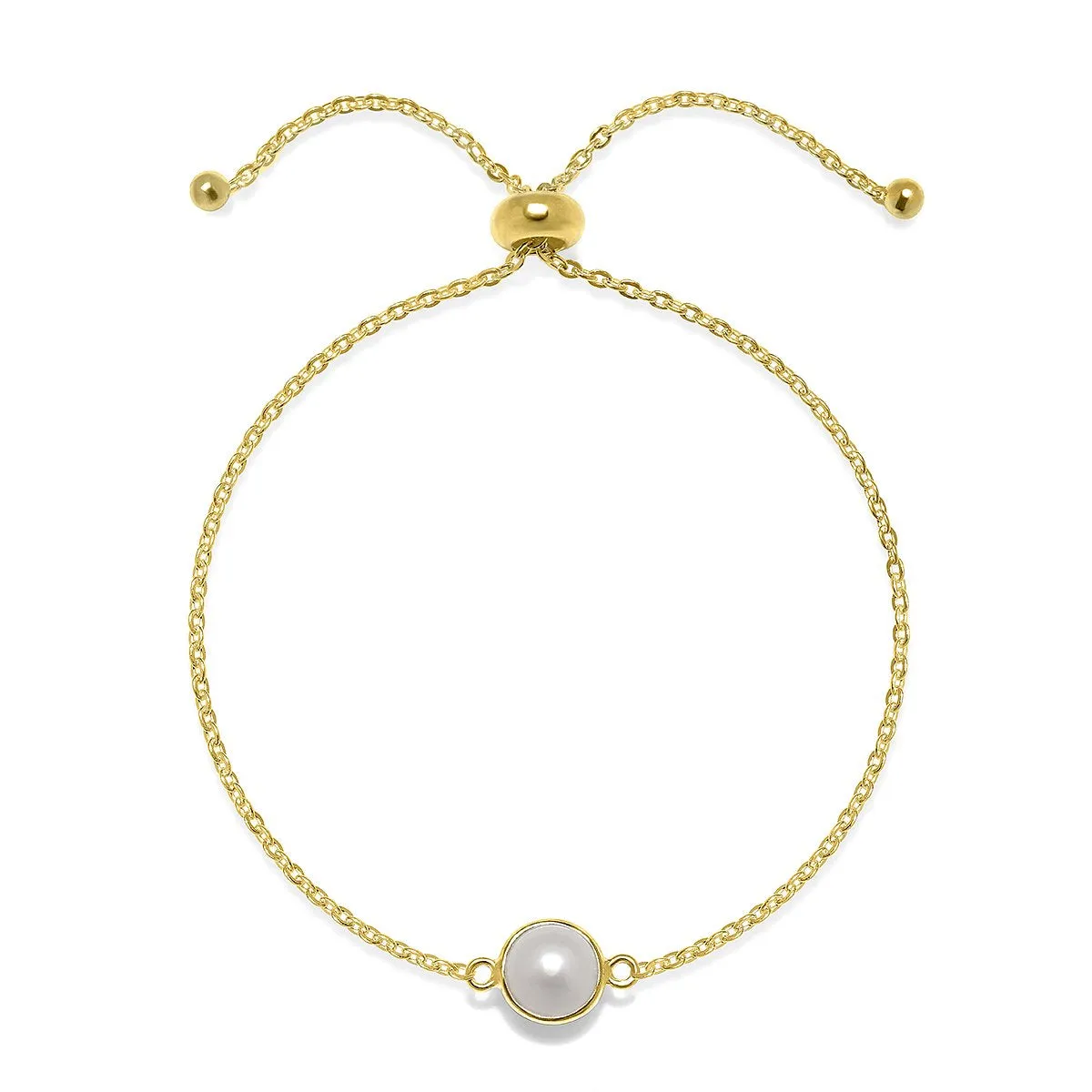Birthstone Solitaire Bracelet- June Freshwater Pearl