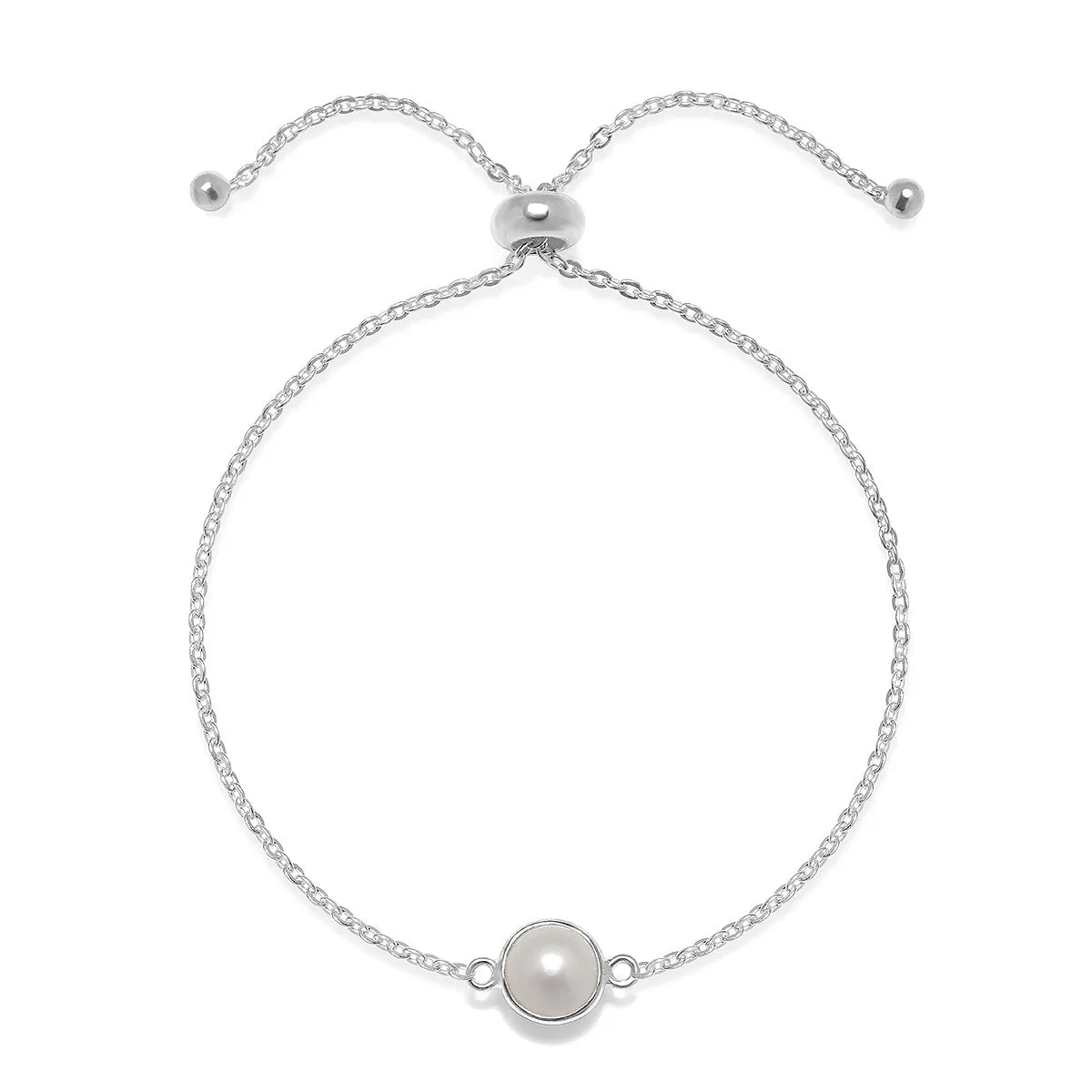 Birthstone Solitaire Bracelet- June Freshwater Pearl