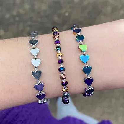 Carrie Elspeth Rainbow Haematite Hearts Bracelet