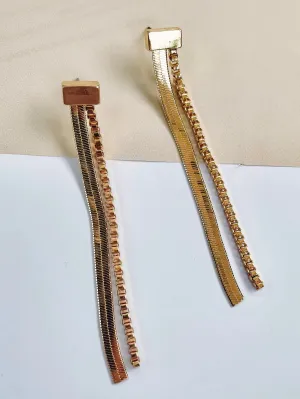Chain Drop Earrings- Gold