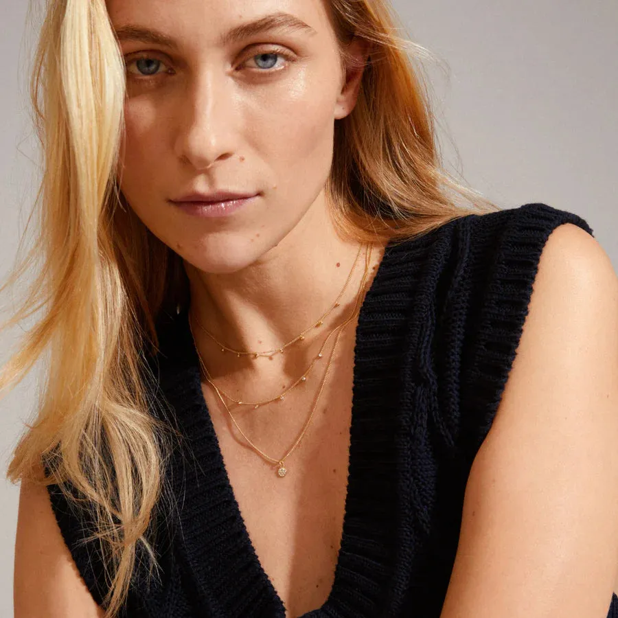 Chayenne Recycled Crystal Necklace - Gold Plated