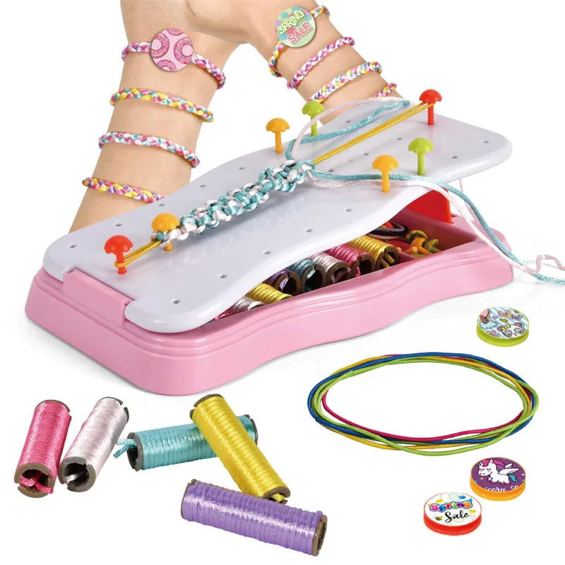 Children's Hand Rope Knitter DIY Handmade Colorful Elastic Bracelet Set