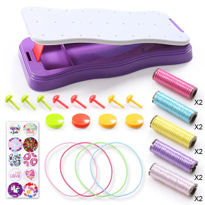 Children's Hand Rope Knitter DIY Handmade Colorful Elastic Bracelet Set