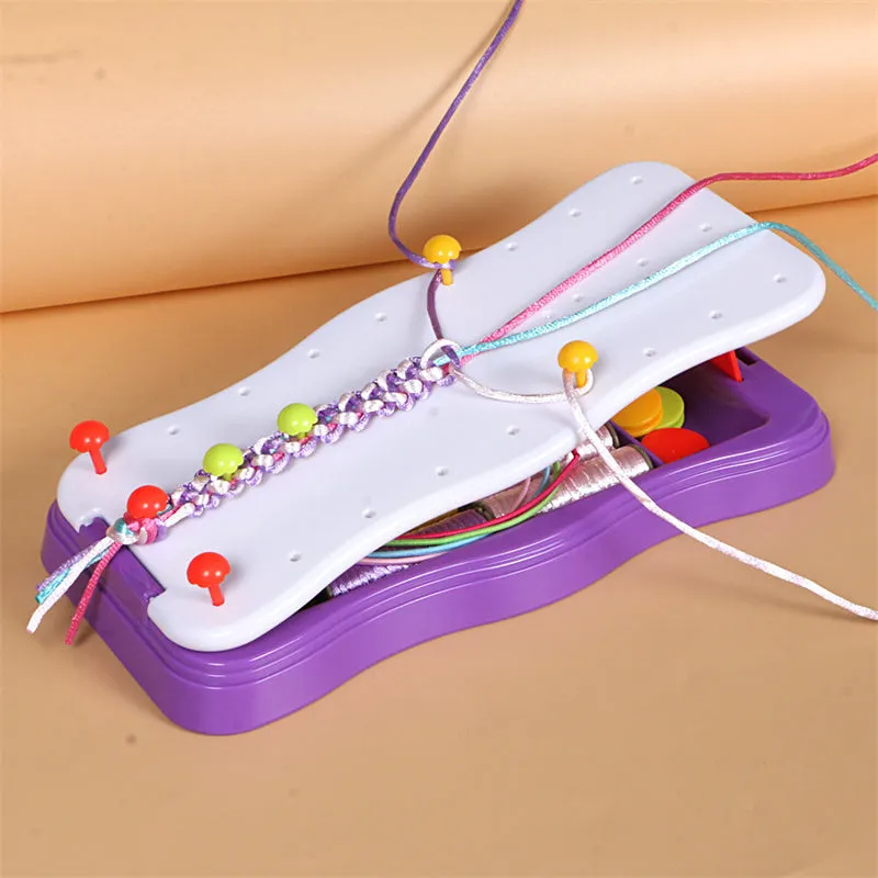 Children's Hand Rope Knitter DIY Handmade Colorful Elastic Bracelet Set
