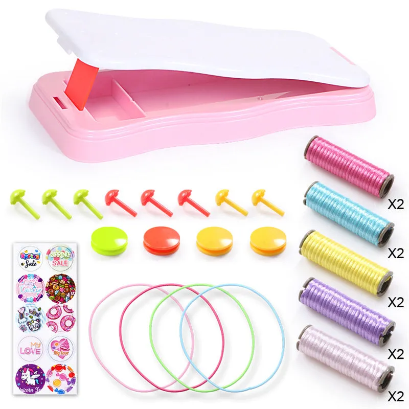 Children's Hand Rope Knitter DIY Handmade Colorful Elastic Bracelet Set