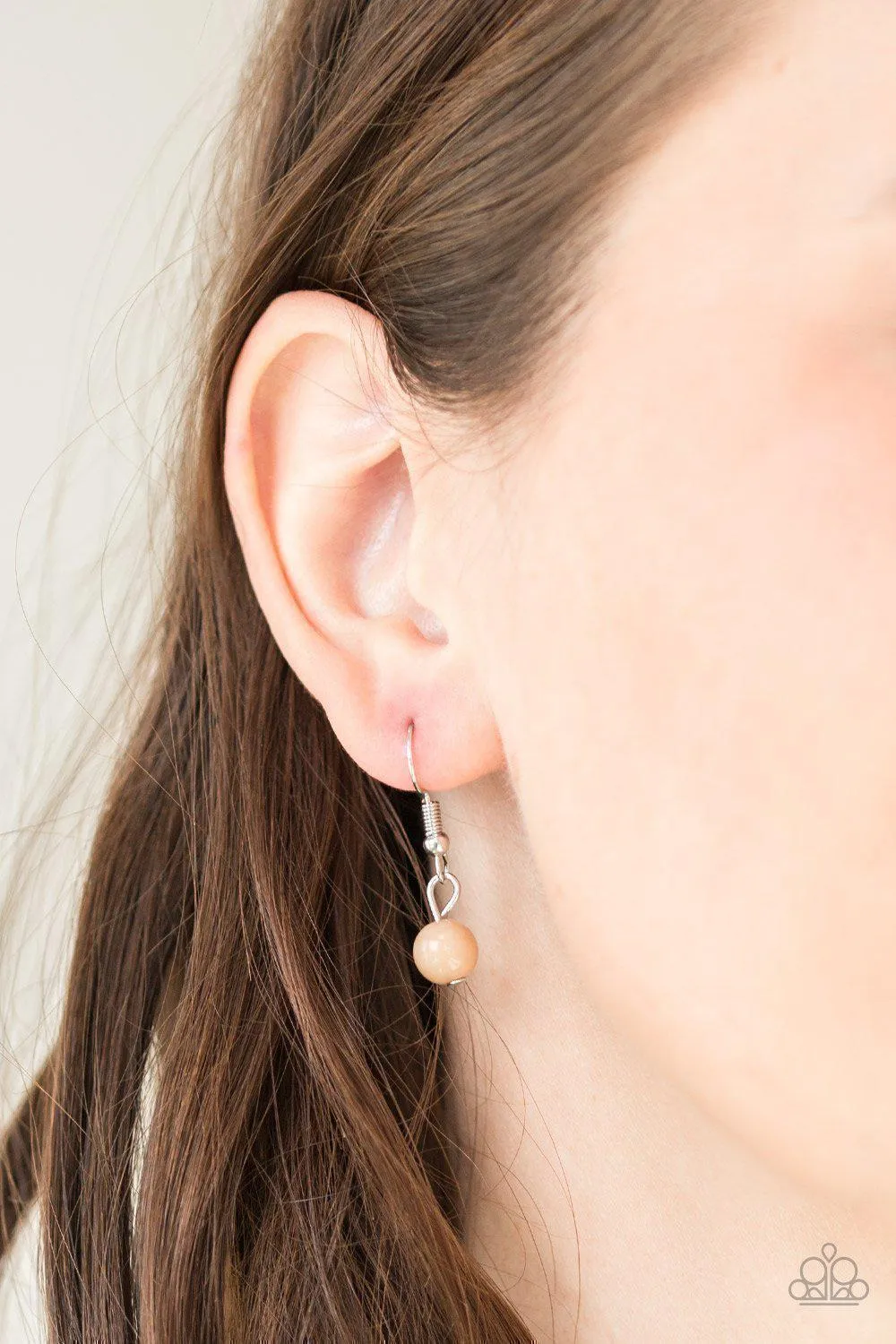Collectively Carefree Brown and Silver Necklace - Paparazzi Accessories