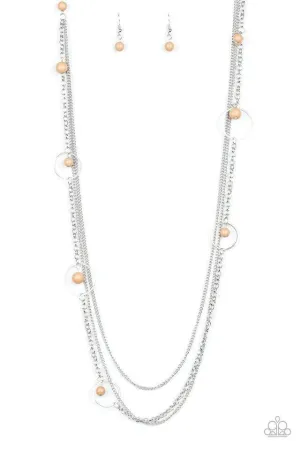 Collectively Carefree Brown and Silver Necklace - Paparazzi Accessories