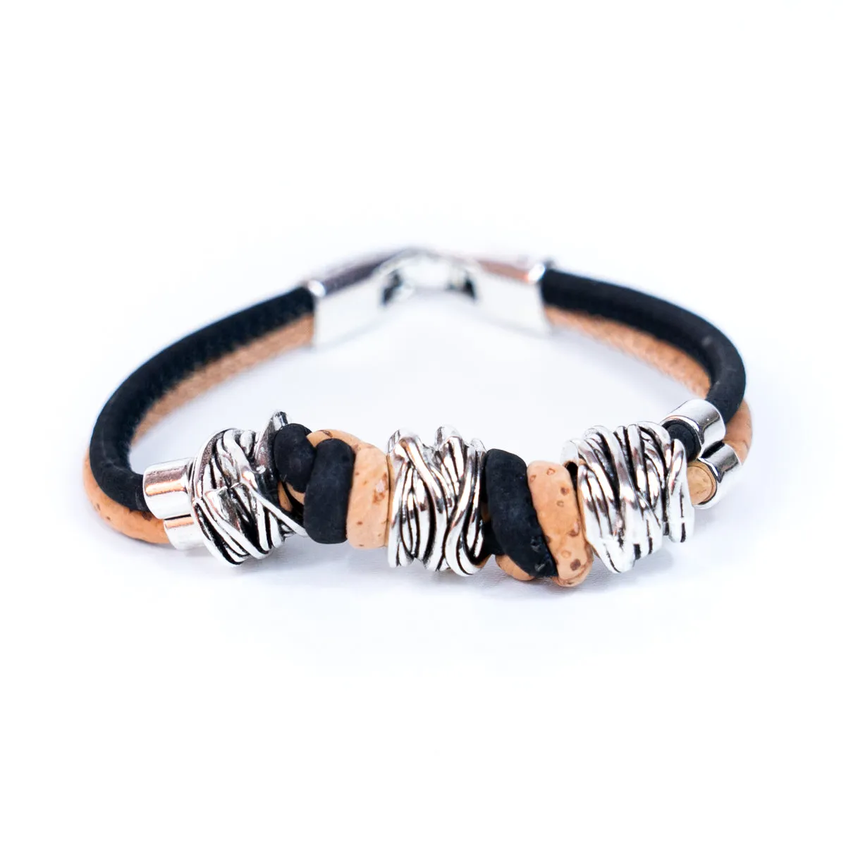 Colorful cork vegan handmade jewelry BR-220-MIX-5