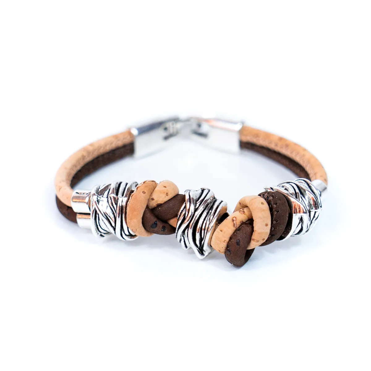 Colorful cork vegan handmade jewelry BR-220-MIX-5