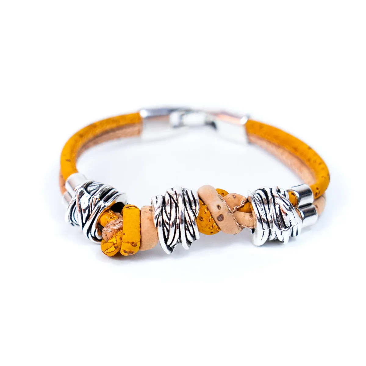Colorful cork vegan handmade jewelry BR-220-MIX-5