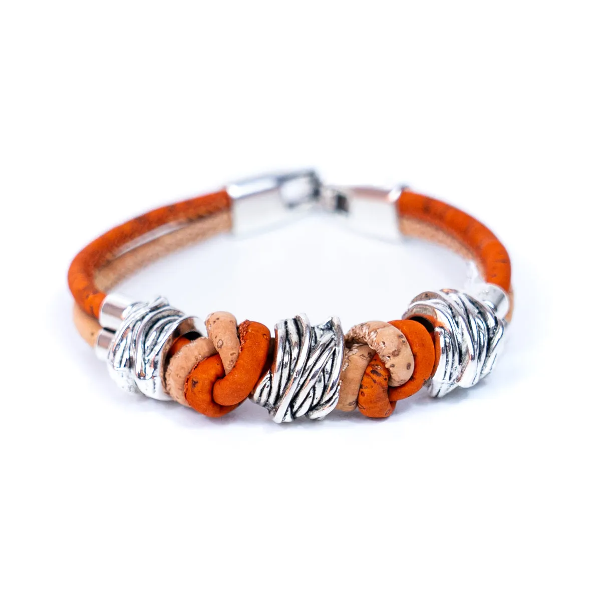 Colorful cork vegan handmade jewelry BR-220-MIX-5