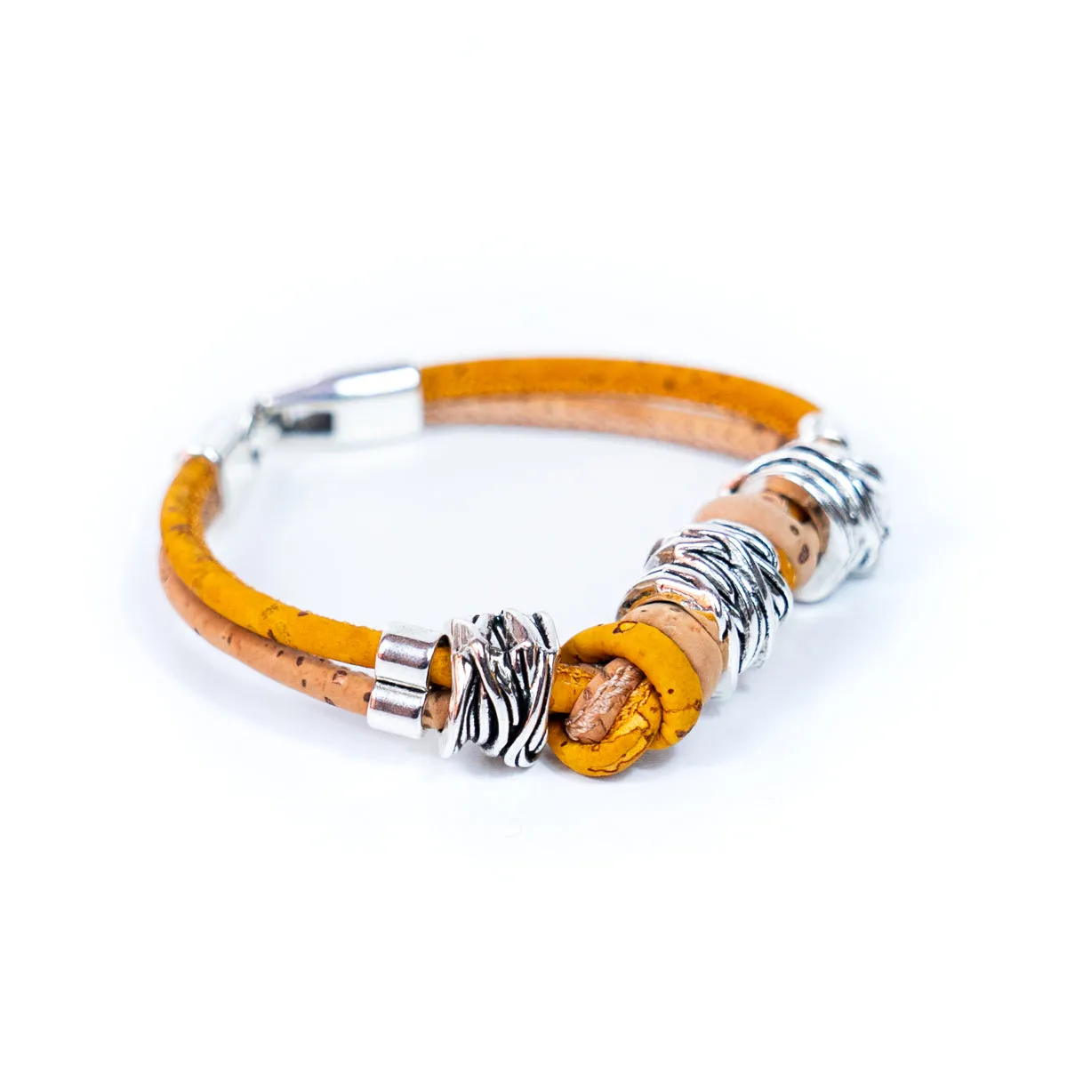 Colorful cork vegan handmade jewelry BR-220-MIX-5